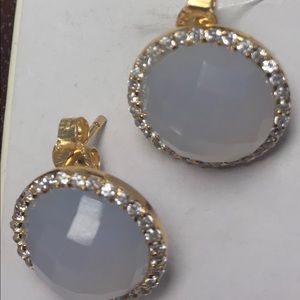 Gold over Silver Halo Earrings